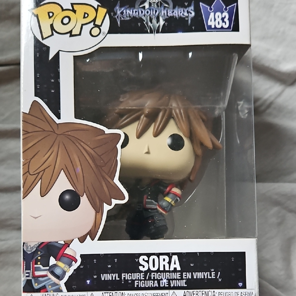 Funko Pop Sora Figure with Brown Hair and Black Outfit